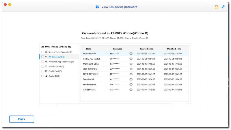 PassFab Password Found