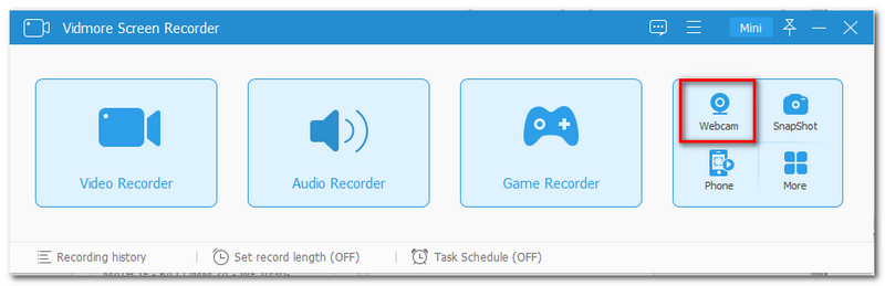 Vidmore Screen Recorder WebCam Support