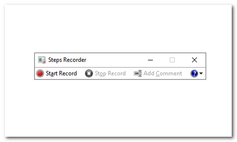 Windows Steps Recorder Interface