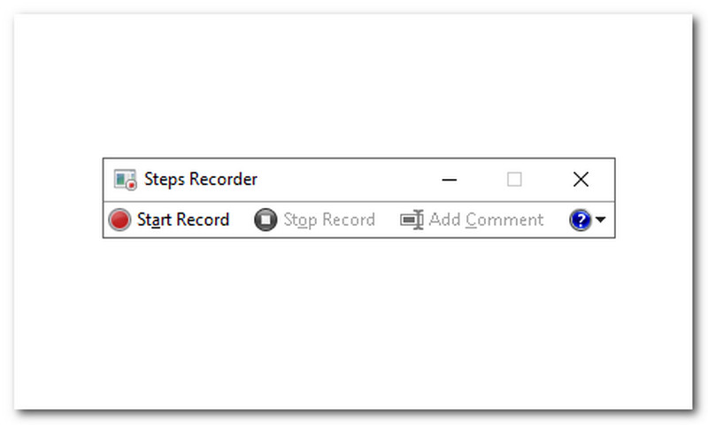 Windows Steps Recorder interfész