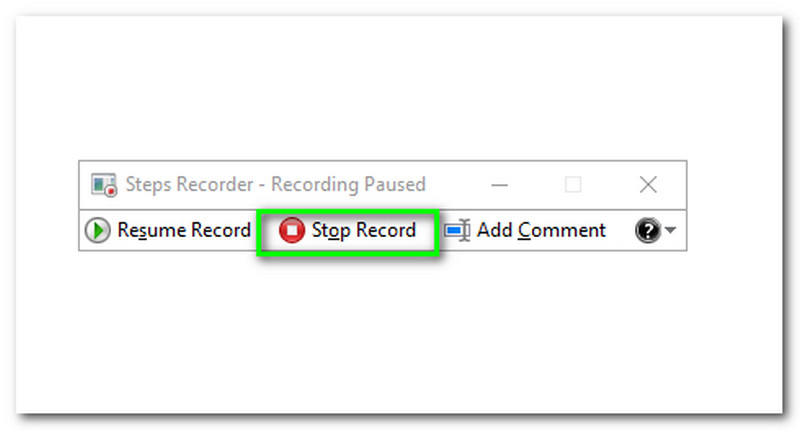Windows Steps Recorder Stop Record