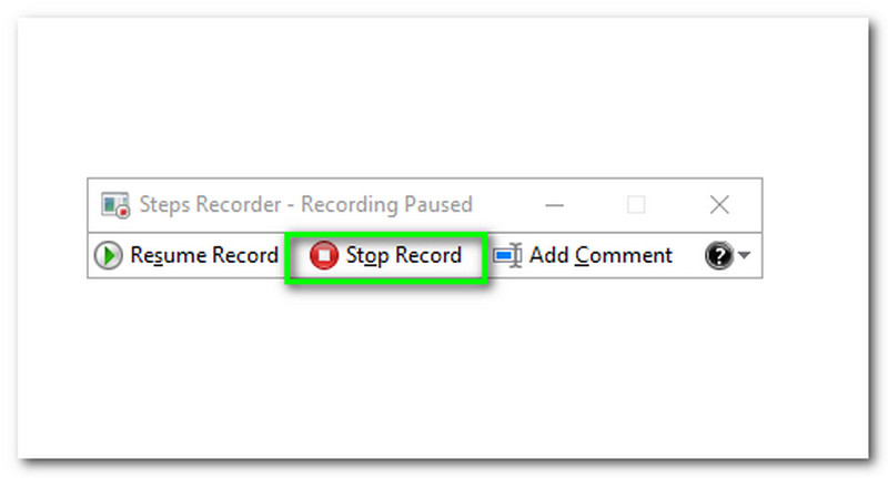 Windows Steps Recorder Stoppa inspelning