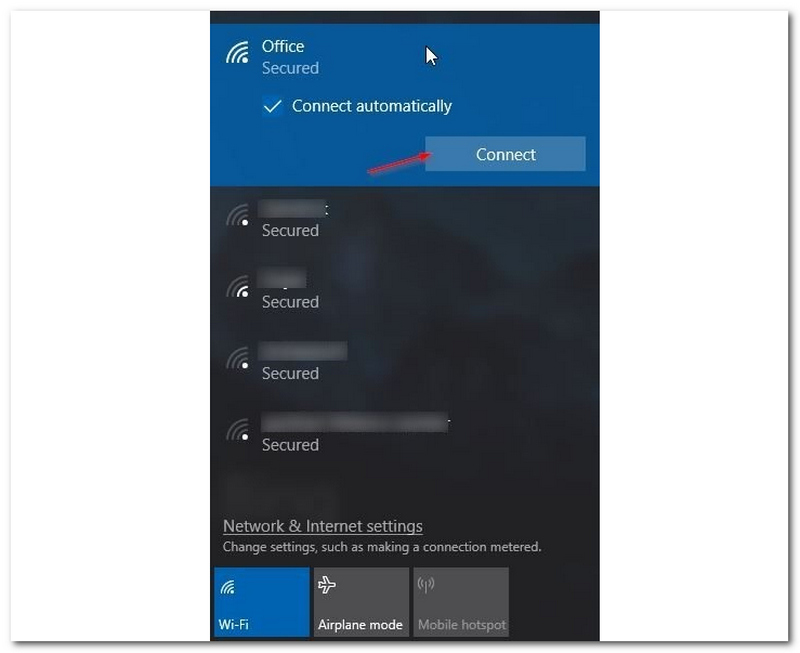 Connessione wireless di Windows