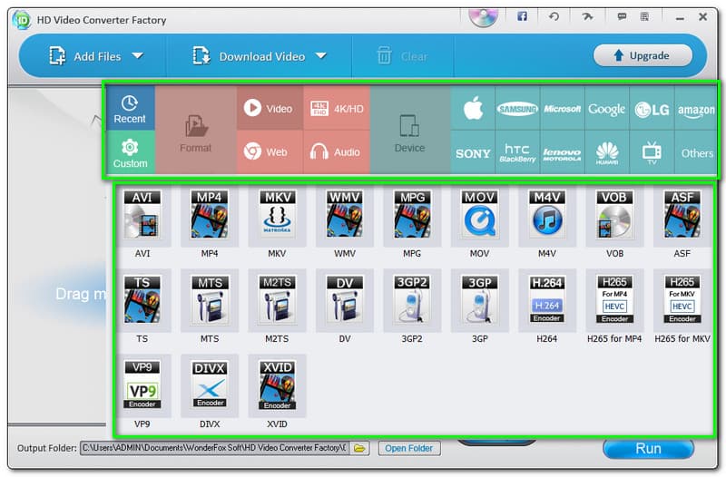 WonderFox HD Video Converter Factory Supported Formats