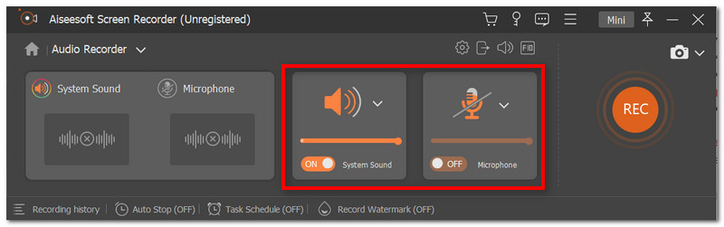 Aiseesoft Screen Recorder Micrófono Sistema Sonido