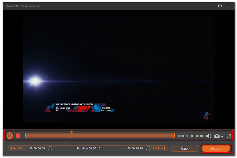 Aiseesoft Screen Recorder Export