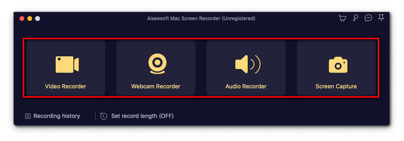 Interfață Mac Aiseesoft Screen Recorder