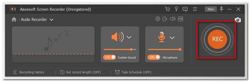 Przycisk nagrywania Aiseesoft Screen Recorder