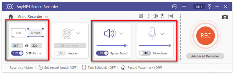 Audio Mode Perekam Layar AnyMP4