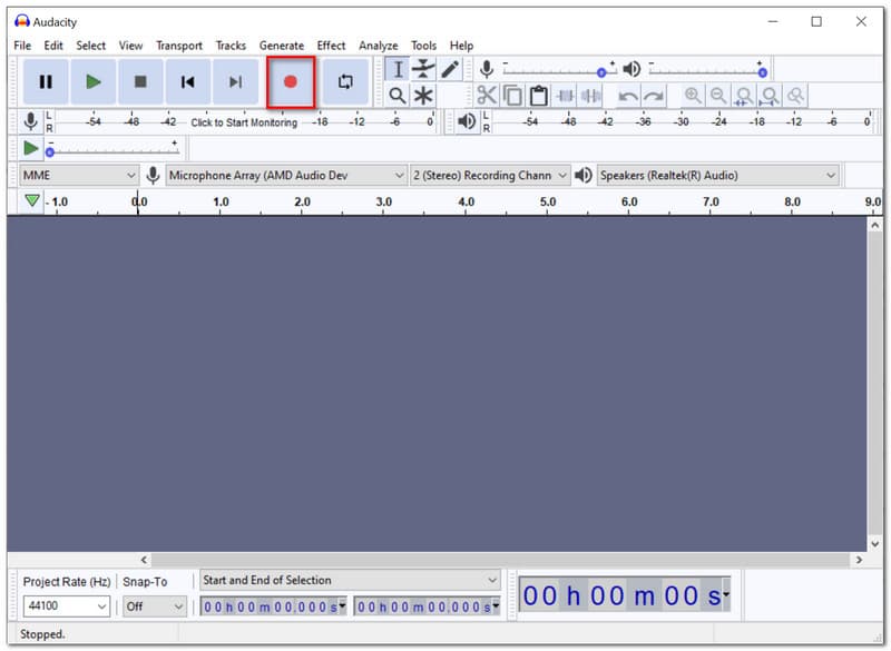 Audacity Rec-knop