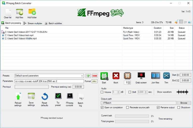 แปลง MP4 เป็นเว็บ FFmpeg