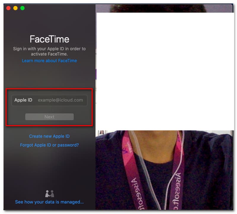 Facetime-kirjautuminen sisäänrakennettu Mac