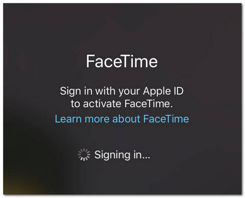 Přihlášení Facetime