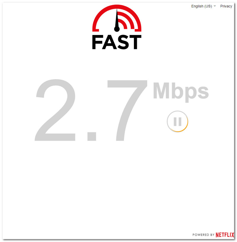 Fast.comのテスト速度