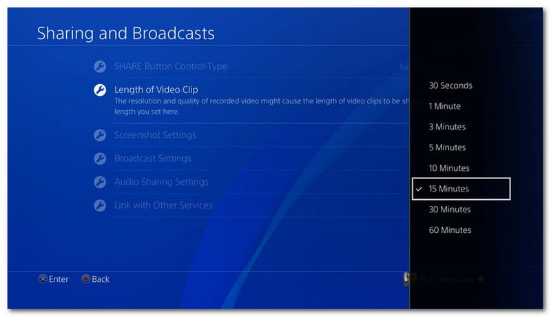 PS4 Ustaw długość wideo