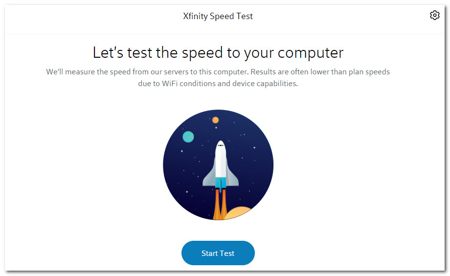 Xfinity Speed Test -liitäntä