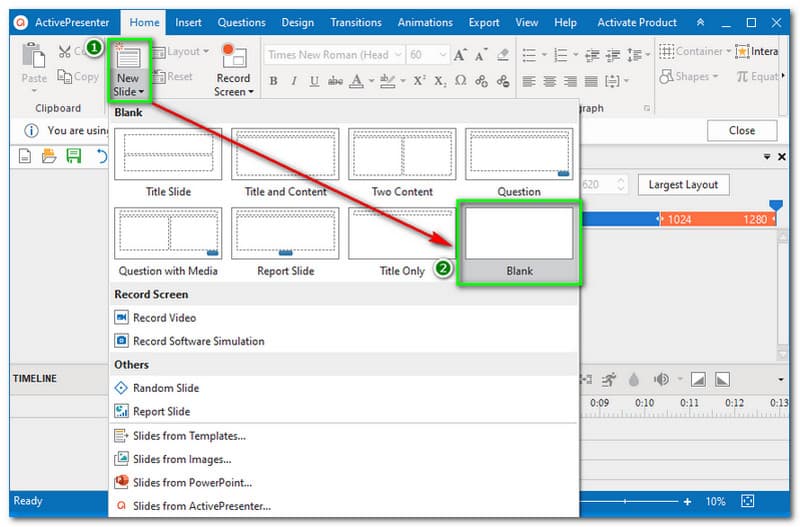 ActivePresenter Slide Bank