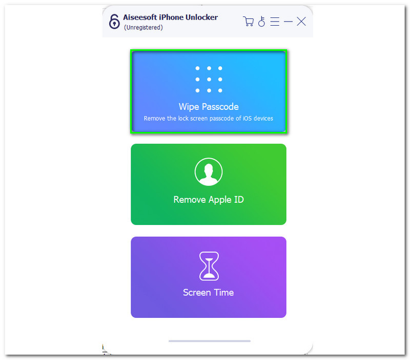 Aiseesoft iPhone Unlcoker Wipe Passcode