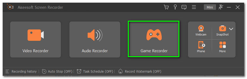 Aiseesoft Screen Recorder Pictogramă de înregistrare a jocului