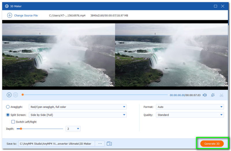 AnyMP4 Video Converter Ultimate 3D Maker Generirajte 3D