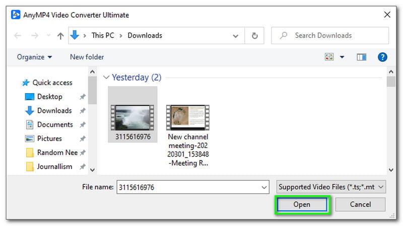 AnyMP4 Video Converter Ultimate Selecting Files