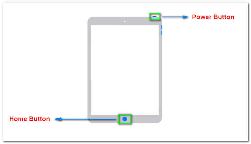 כפתור הפעלה ביתי של iPad