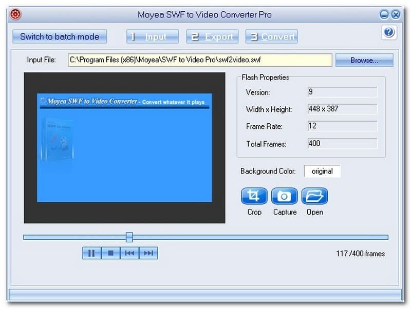 Moyea SWF to Video Converter Main Interface