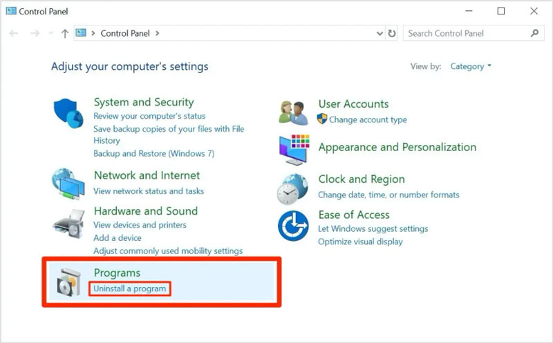 Buka Panel Kawalan Windows