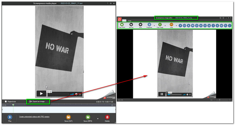 Screenpresso Export an Image And Image Editor