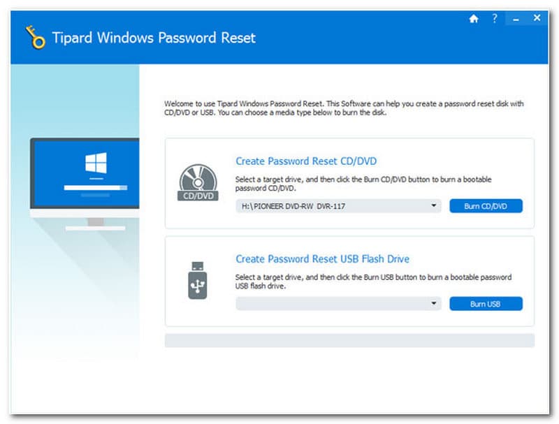 Tipard Windows-hulpprogramma voor wachtwoordbypass