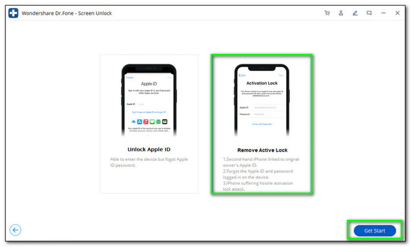 Wondershare DR. Fone Actieve vergrendeling verwijderen Aan de slag