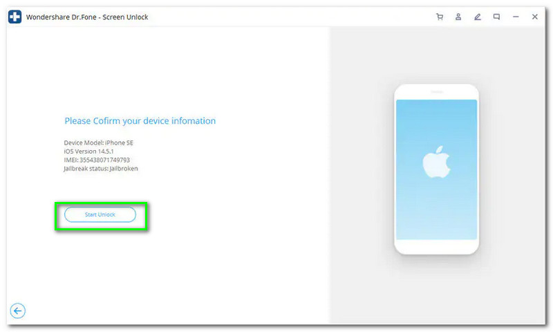 Wondershare DR. fone Start Lås opp