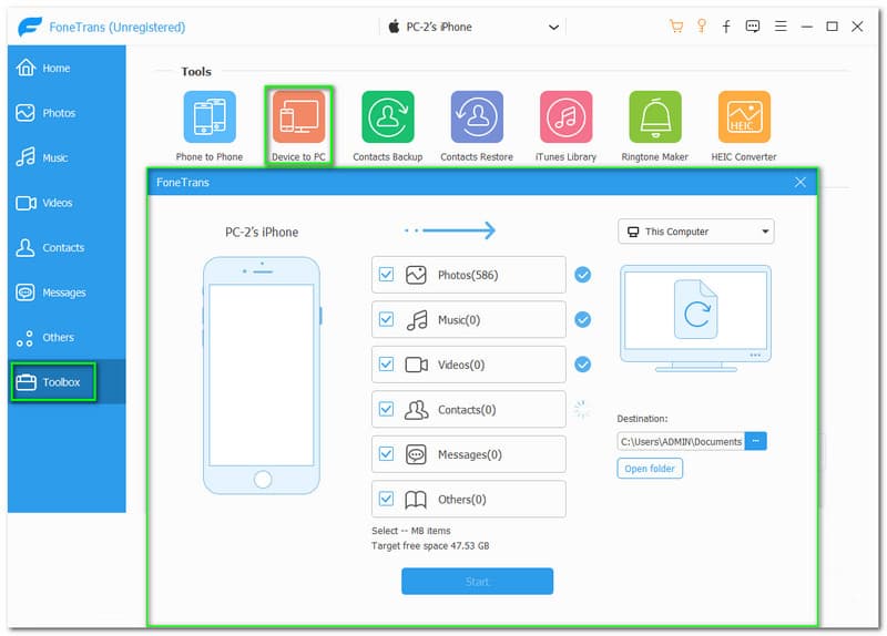 Kotak Alat Aiseesoft FoneTrans