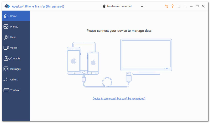 Alternativa de transferência do iPhone da Apeaksoft