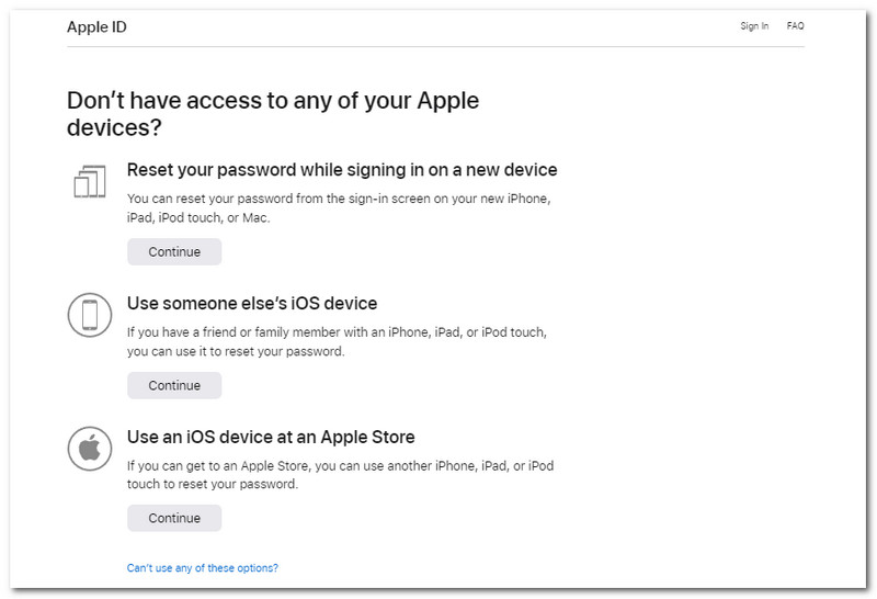 Přístup k podpoře iForgot.Apple