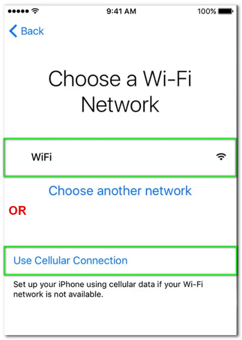 iPhone Choose WIFI Connection