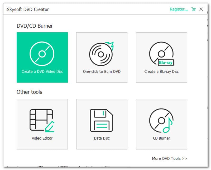 iSkysoft DVD Creator -liittymä