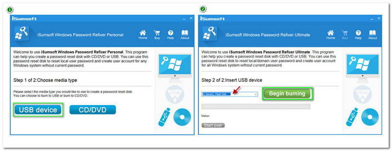 iSumsoft Windows Password Refixer Een wachtwoord maken om de schijf te resetten