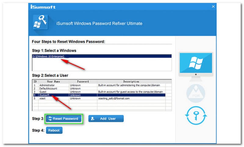 iSumsoft Windows Password Refixer Reset Your Windows Password