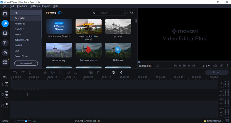 Edición de Movavi Video Editor Plus