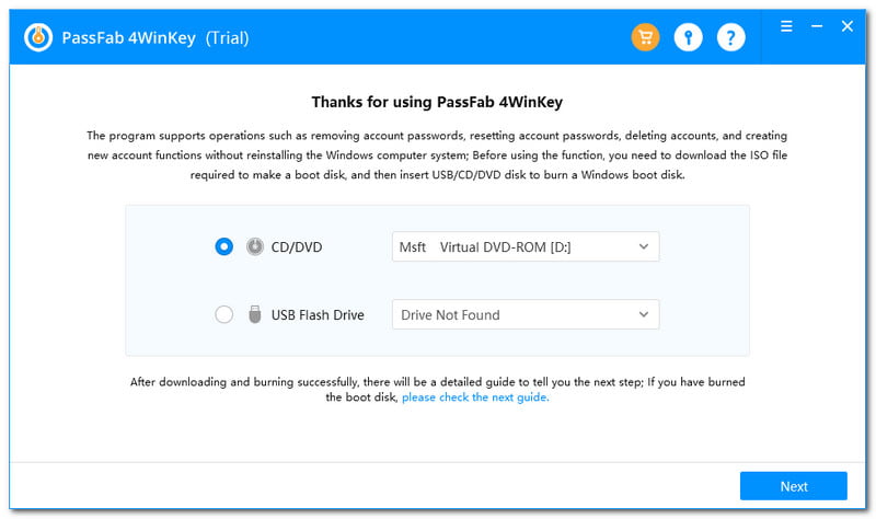 PassFab 4Winkey Interface