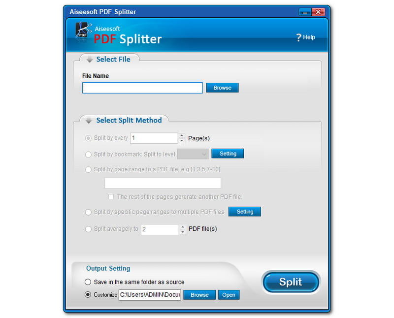 Alternative - Aiseesoft PDF Splitter
