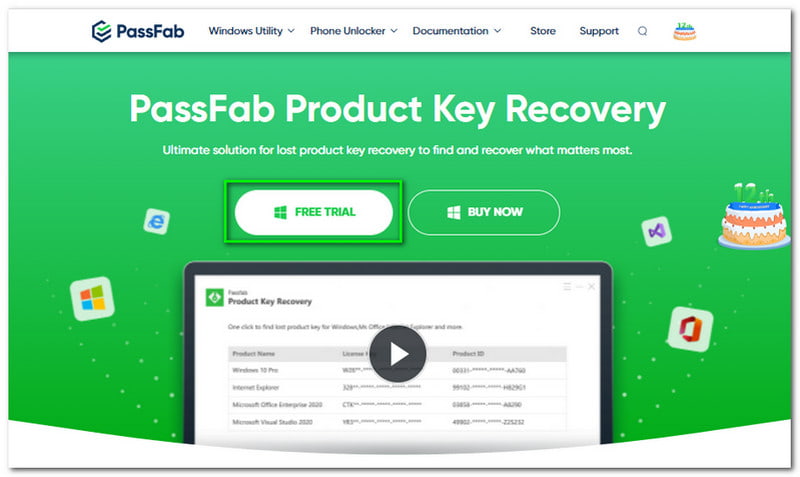 Alternative - Téléchargement de récupération de clé de produit PassFab