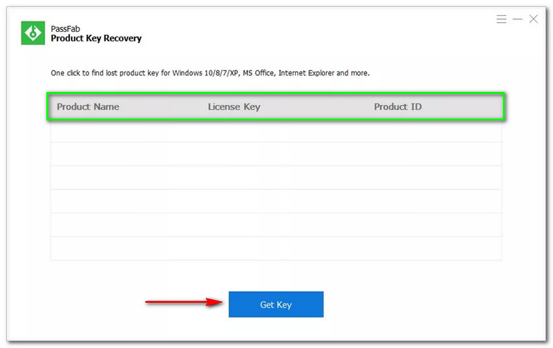 替代方案 - PassFab 產品密鑰恢復獲取密鑰