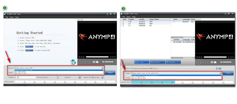 AnyMP4 DVD किसी DVD की प्रतिलिपि बनाना