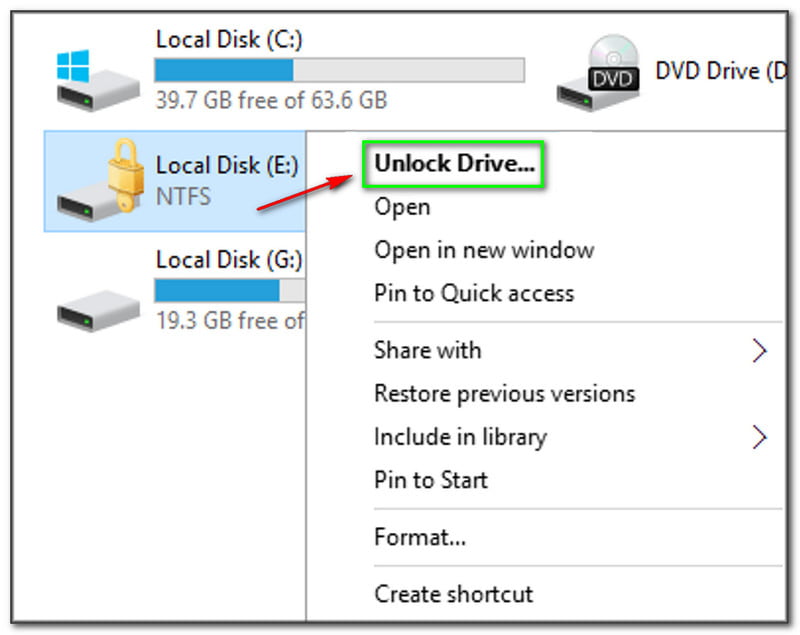 BitLocker 恢复密钥解锁驱动器