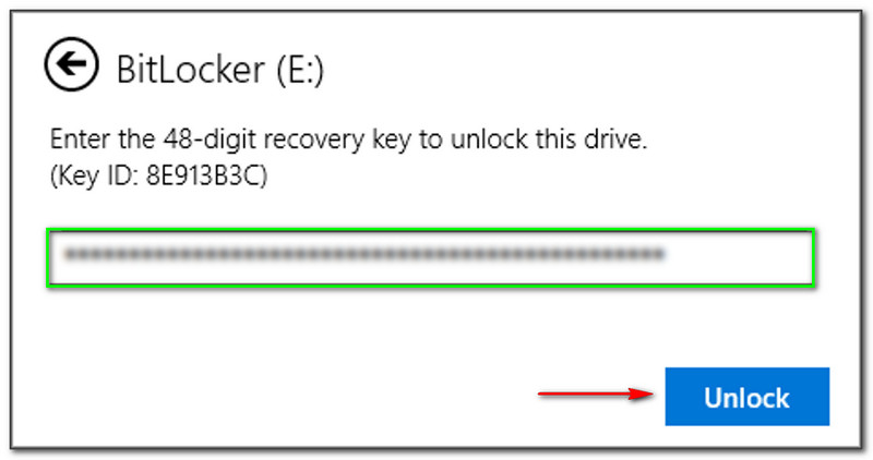 فتح مفتاح استرداد BitLocker