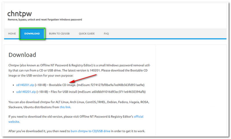 Chntpw Offline NT Password and Registry Editor Windows 10 Download