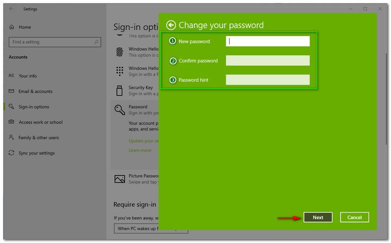 How to Change Windows Password Confirm Password Password Hint