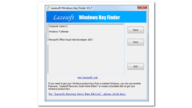 Microsoft Office-sleutelzoeker Lazesoft Windows-sleutelzoeker